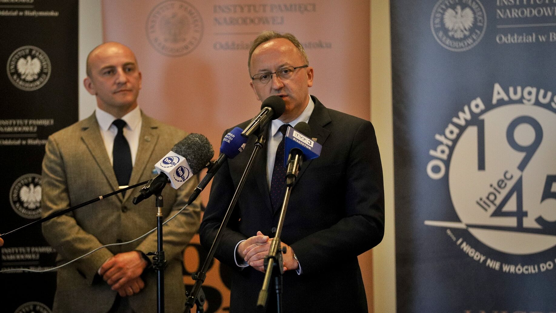 Dr Karol Polejowski, wiceprezes IPN i Marek Jedynak, 7.05.2025, fot. IPN Białystok